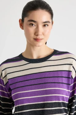 Maglia girocollo dritta - Viola