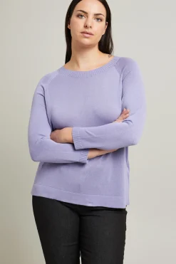 Maglia girocollo in viscosa crépe - Lilla