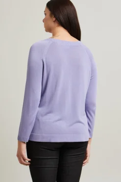 Maglia girocollo in viscosa crépe - Lilla