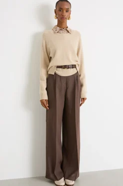 Maglia girocollo regolare - Beige