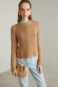 Maglia in cashmere - Cammello