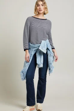 Maglia in cotone - Blu Bianco
