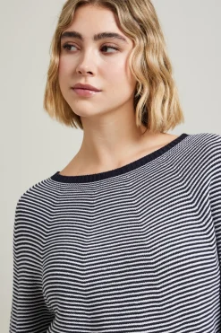 Maglia in cotone - Blu Bianco