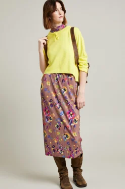 Maglia in cotone con coulisse - Giallo Sole