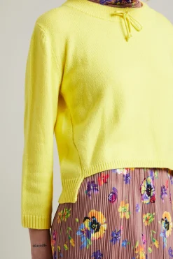 Maglia in cotone con coulisse - Giallo Sole