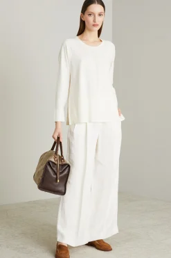 Maglia in cotone e cashmere - Avorio