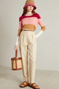Maglia in cotone e cashmere - Rosa Cammello