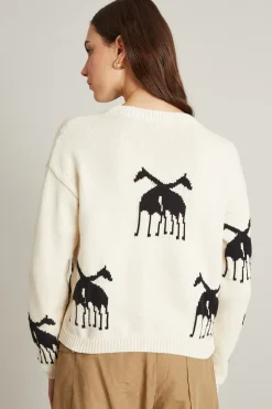Maglia in cotone jacquard - Latte