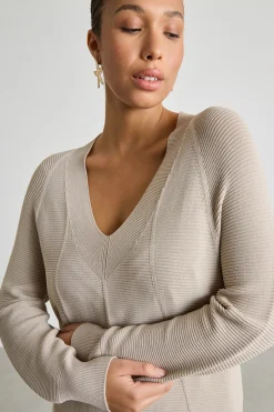 Maglia in filato crepe - Beige