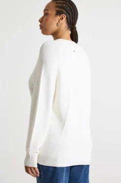 Maglia in filato crepe - Bianco