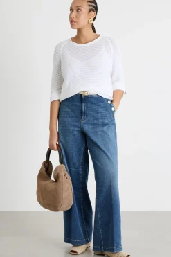 Maglia in filato crepe - Bianco