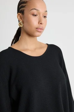 Maglia in filato crepe - Nero