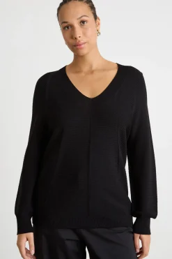 Maglia in filato crepe - Nero