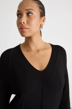 Maglia in filato crepe - Nero