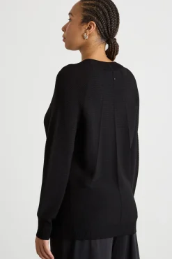 Maglia in filato crepe - Nero