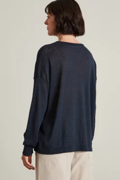 Maglia in filato di puro lino - Blu Notte