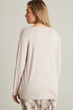 Maglia in filato di viscosa e seta - Sabbia