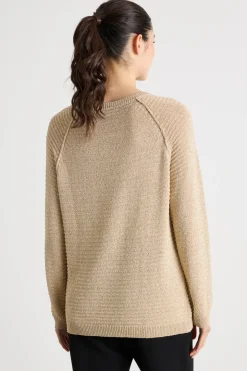 Maglia in filato laminato - Cammello