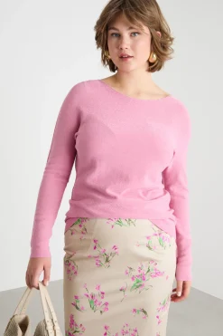 Maglia in filato laminato - Rosa