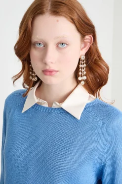 Maglia in filato leggero - Azzurro