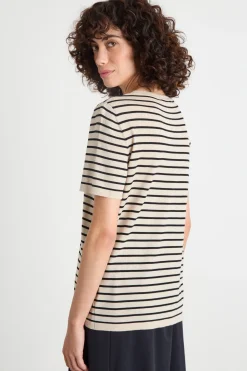 Maglia in filato leggero - Beige Nero