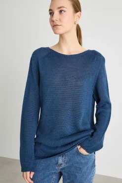 Maglia in filato leggero - Blu