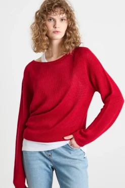 Maglia in filato leggero - Rosso