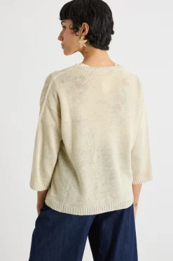 Maglia in filato rasato - Beige