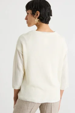 Maglia in filato rasato - Bianco