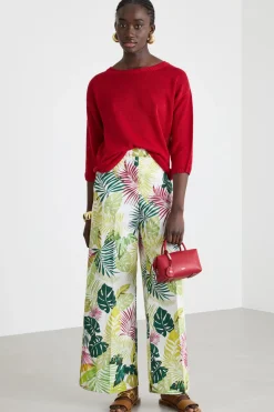 Maglia in filato rasato - Rosso