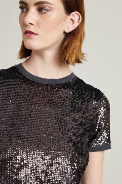 Maglia in lana con paillettes - Antracite