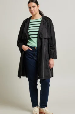 Maglia in viscosa a righe - Verde Menta Nero