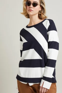 Maglia in viscosa - Blu Bianco