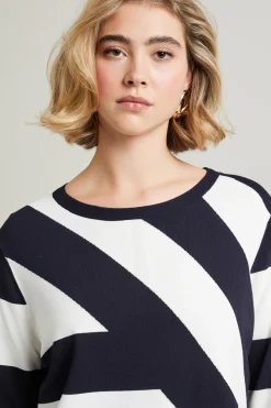 Maglia in viscosa - Blu Bianco