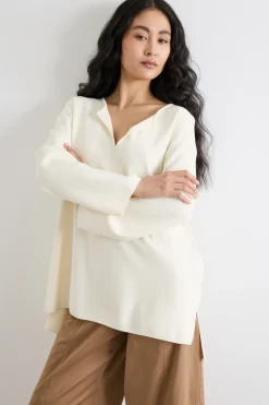 Maglia in viscosa crepe - Bianco