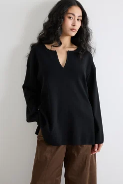 Maglia in viscosa crepe - Nero