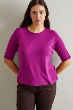 Maglia in viscosa crépe - Ciclamino