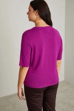Maglia in viscosa crépe - Ciclamino