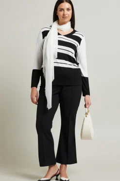 Maglia in viscosa crépe - Nero Bianco