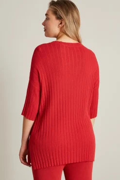 Maglia in viscosa crépe - Rosso
