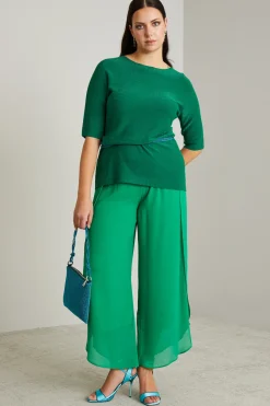 Maglia in viscosa lamè - Verde Prato