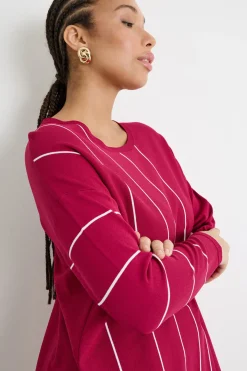 Maglia in viscosa stretch - Bordeaux