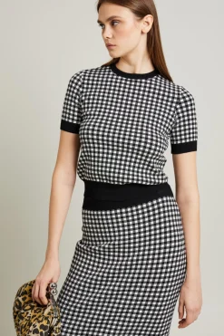 Maglia jacquard - Bianco Nero