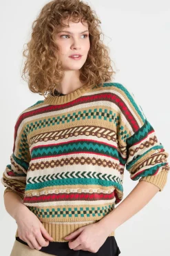 Maglia jacquard - Cammello