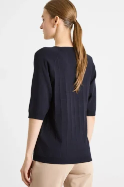 Maglia jacquard check - Blu