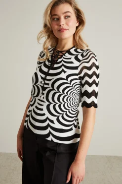 Maglia jacquard - Nero Bianco