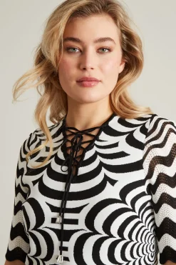 Maglia jacquard - Nero Bianco