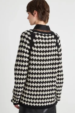 Maglia leggera con maniche raglan - Avorio Nero