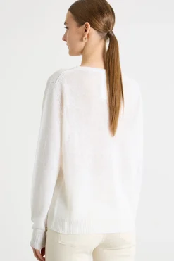 Maglia leggera con scollo tondo - Bianco
