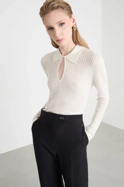Maglia modello polo - Bianco